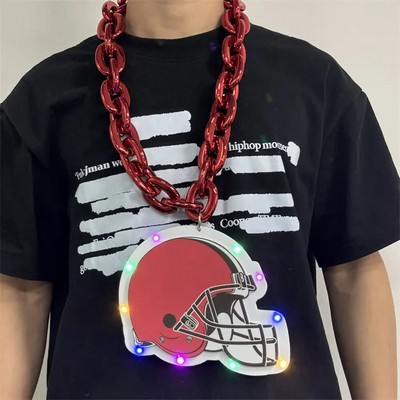 3D EVA Foam Fans Fashion Jewelry Necklaces Teams Logo Chain Large Size Football Baseball Foam Fan Ch