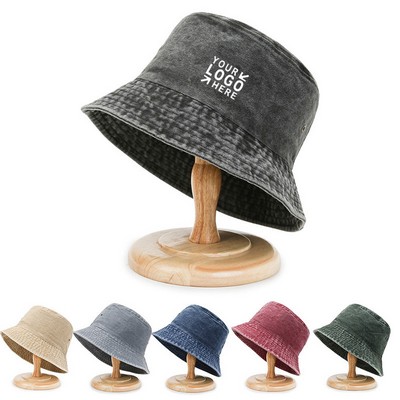 Washed Denim Bucket Hats