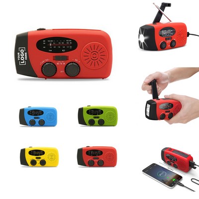 Emergency Hand Crank Radio with LED Flashlight and Power Bank