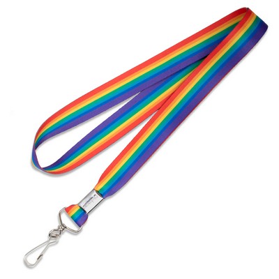 3/4" Pre-designed Rainbow Sublimated Lanyard