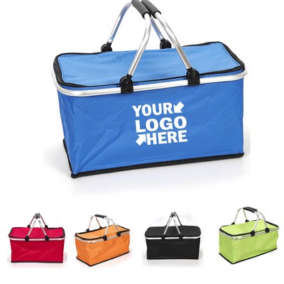 Folding Picnic Camping Basket Cooler Bag