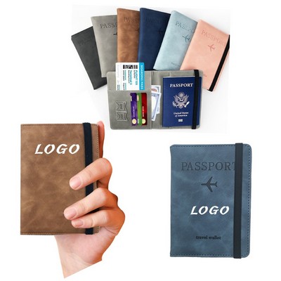 RFID Leather Passport Wallet