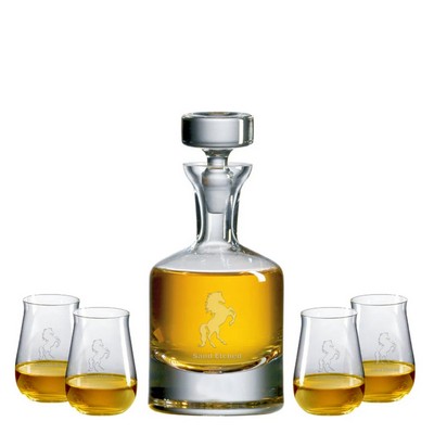 Buckingham Scotch Decanter Gift Set Lead-Free Crystal