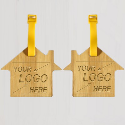 Bamboo House Shaped Luggage Tag