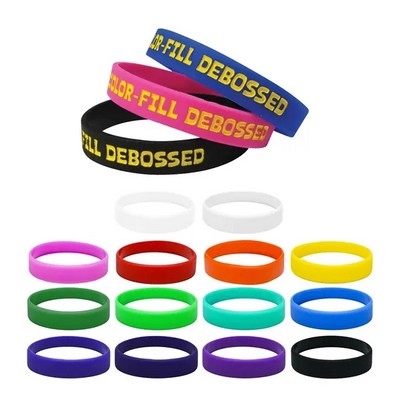 Debossed Silicone Wrist Band with printed