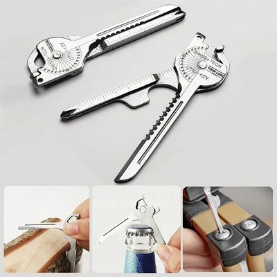 Multi Tool 6 in 1 Stainless Steel Key Ring Chain Pendant