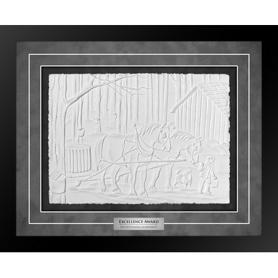 Sugartime (Black/Grey) - Cast Paper Sculptured Art - Shadowbox Plaque 18.25"x22.25"