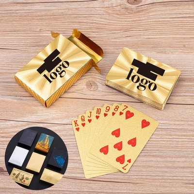 Custom Logo Waterproof Gold Foil Playing Cards