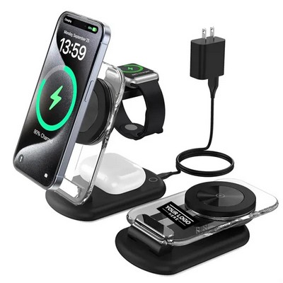 3 in 1 Magnetic Wireless Charger with Fast Charging Capability