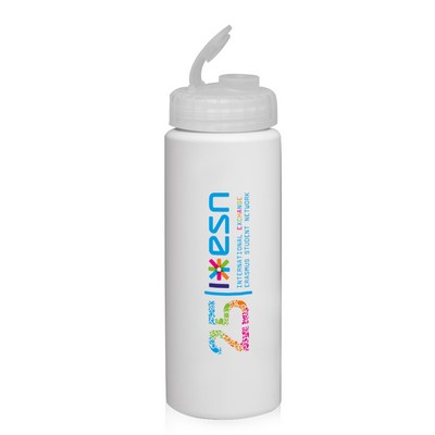 HDPE Plastic Water Bottles with Sipper Lids 32oz