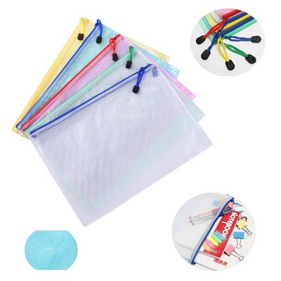 A4 Document Clear PVC Grid File Bag