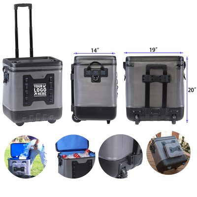 Leak Resistant Insulated Premium Rolling Cooler for Beach Tailgate Camping Sporting Events