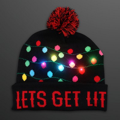 Get Lit Blinky Bulbs Beanie Hat - BLANK