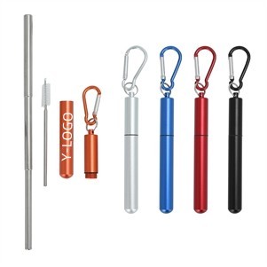 Reusable 304 Stainless Steel Retractable Telescopic Straw