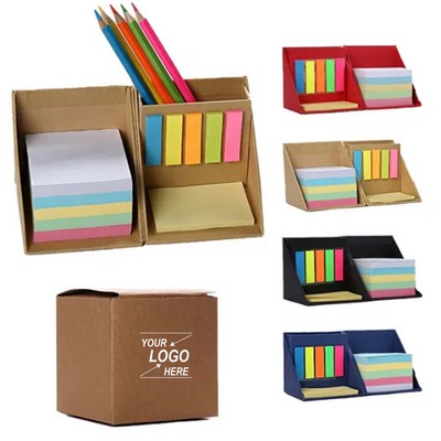 Colorful Sticky Note Set with Holder