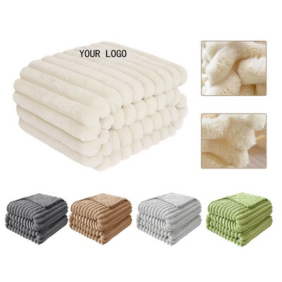 Super Soft Cozy Fog Fleece Blanket for Couch