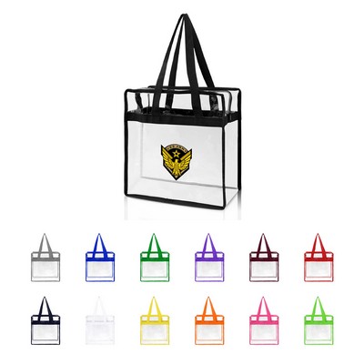 Stadium-Compliant Clear Zippered Tote Bag