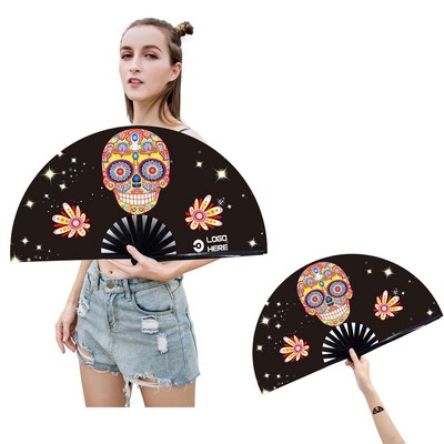 Bamboo Cloth Folding Hand Rave Fan