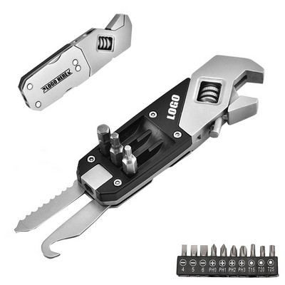 Versatile Pocket Multi-Tool Wrench and Bits Set