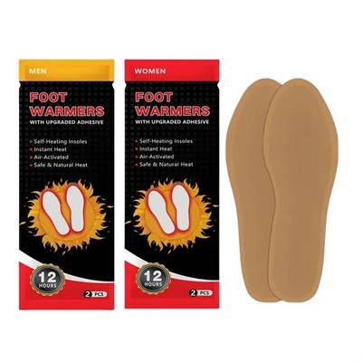 Insole Foot Warmers Pack of 2 for Cozy All Day Warmth