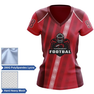 Women's Sublimation Football Fanwear Jersey w/ Shoulder & Mesh Siding