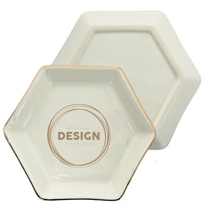 Hexagonal Ceramic Jewelry Plate