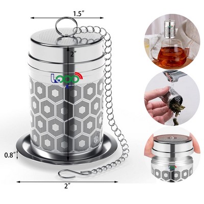 Tea Strainers Extra Fine Mesh Tea Infuser 304 Stainless Steel Threaded Lid Loose Leaf Tea Steeper