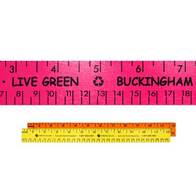 12" Fluorescent Wood Ruler