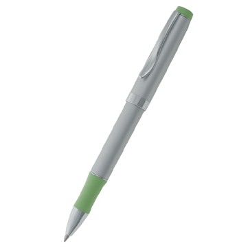 Satin Pearl Ballpoint Pen w/Pastel Green Grip