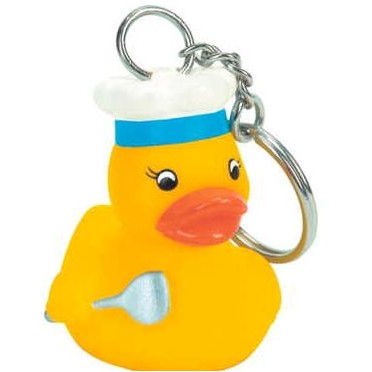 Rubber Chef Duck Key Chain©