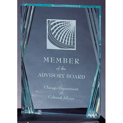 Executive Jade Acrylic Desk Award w/ Corner Facet - 6"x8"x7/8"