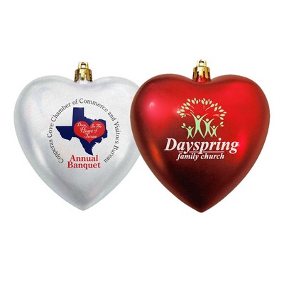 4" Satin Finish Heart Shaped Shatterproof Ornament