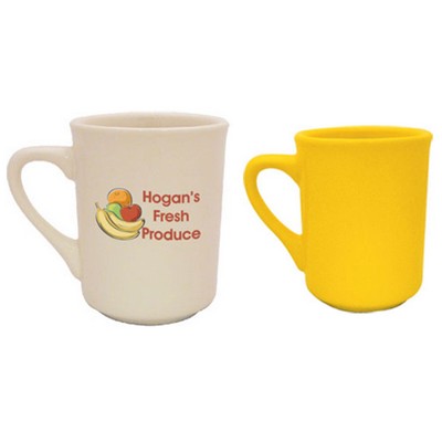 8.5 Oz. Bright Yellow Vitrified Tall Restaurant Mug (Screen Printed)