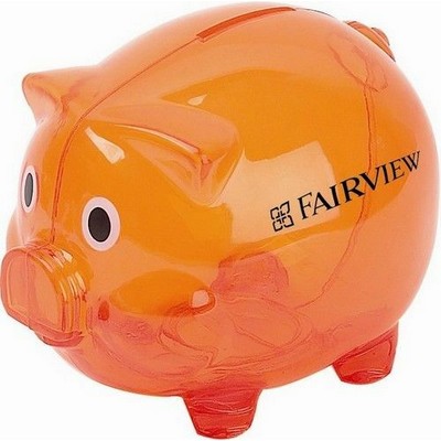 4"x 3"x 3 1/2" Orange Piggy Bank