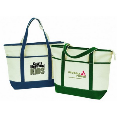 Canvas Zippered Tote Bag (22"x16"x6")