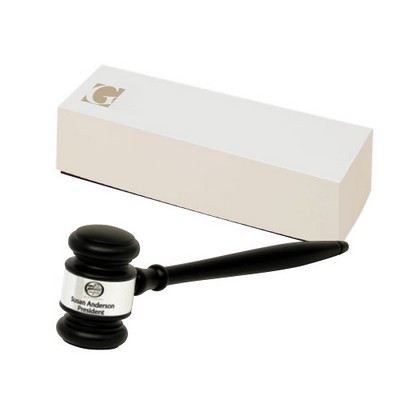 BGMM - Ebony Finish 10 1/2" Gavel in gift box with laser