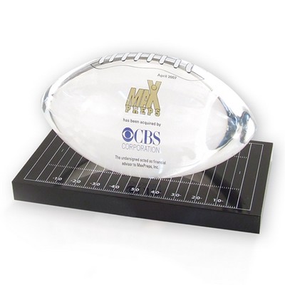 Football On Base Embedment/Award/Paperweight