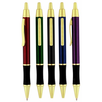 Murano Ballpoint Metal Pen with Gold Trim