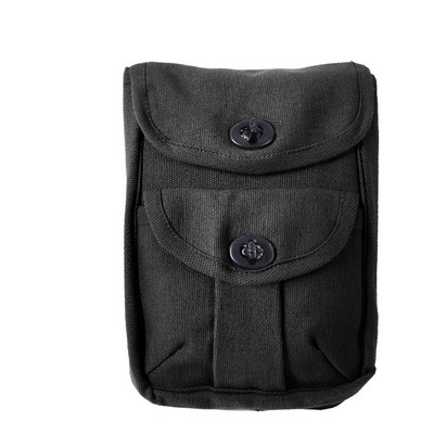 Black Canvas 2-Pocket Ammo Pouch