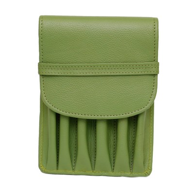 Ashlin® Designer Pavia Hexa Lime Green Pebbled Cowhide Pen Case