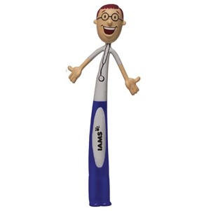 Male Health Care Professional Bend-A-Pen (Spot Color)