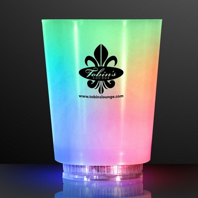 12 Oz. Imprinted LED Mood Lights Short Glass - Domestic Print