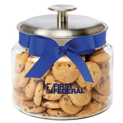 Glass Cookie Jar - Mini Chocolate Chip Cookies (48 Oz.)