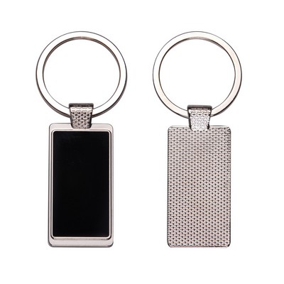 Rectangle Metal Key Chain w/ Dark Center