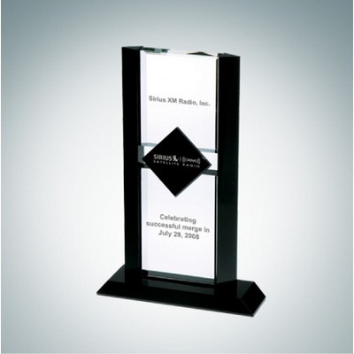 Flair w/Ebony Diamond Optical Crystal Award Plaque