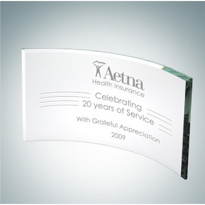 5" Jade Crescent Glass Award Plaque