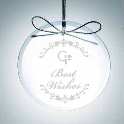 Premium Circle Clear Glass Ornament Award