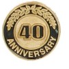 40 Years Anniversary Round Stock Die Struck Pin