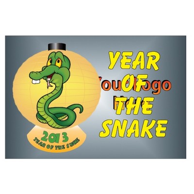 Chinese New Year/ Year of the Snake Badge w/ Bar Pin (2"x3")