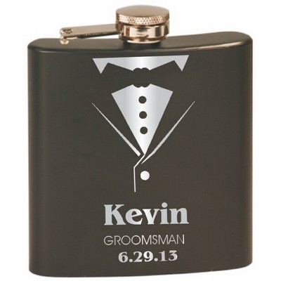 6 Oz. Matte Black Flask